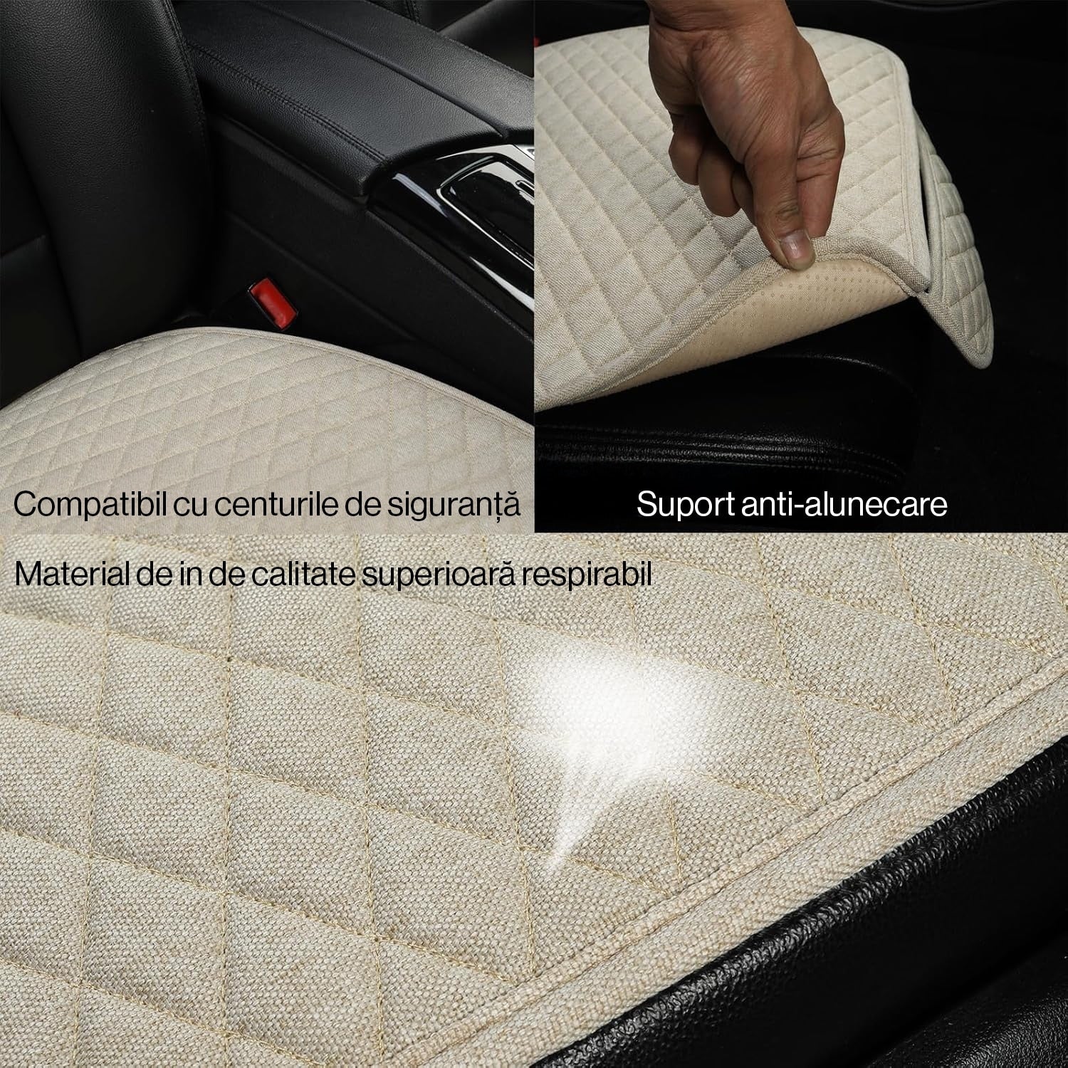 Husa scaun auto universala NextWave®️, ofera protectie pentru sezut scaun fata, design elegant cu buzunar pentru depozitare – imaginea 5