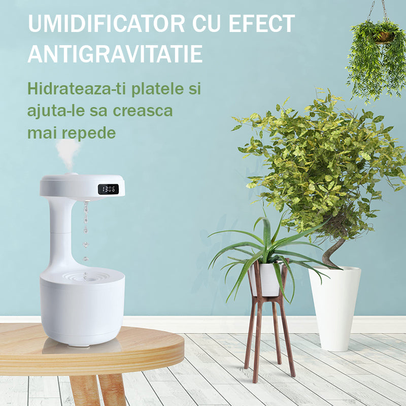 Umidificator anti-gravitational Ultrasonic NextWave™, difuzor aromaterapie, capacitate 800ml, senzor anti-uscare, afisaj – imaginea 5