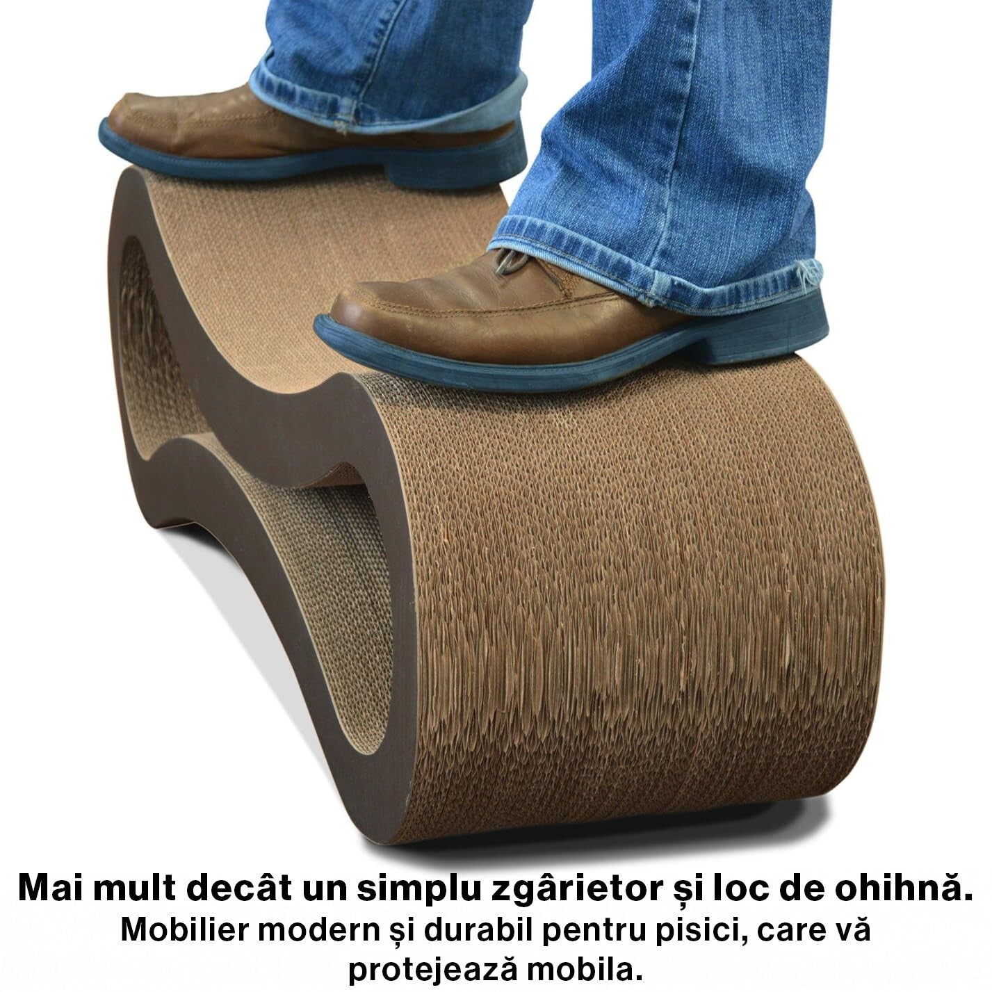 Ansamblu de joaca pentru pisici NextWave®, zgarietor pentru pisici, loc de relaxare, model in forma ergonomica de infinit – imaginea 5