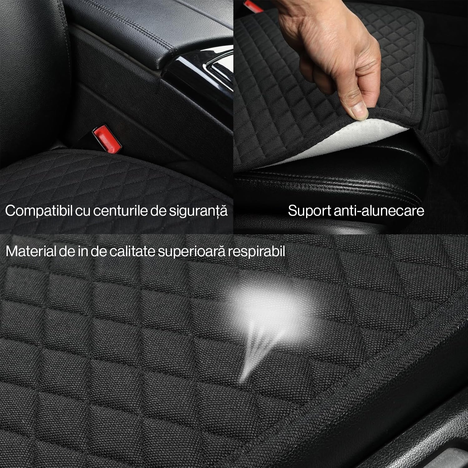 Husa scaun auto universala NextWave®️, ofera protectie pentru sezut scaun fata, design elegant cu buzunar pentru depozitare – imaginea 5