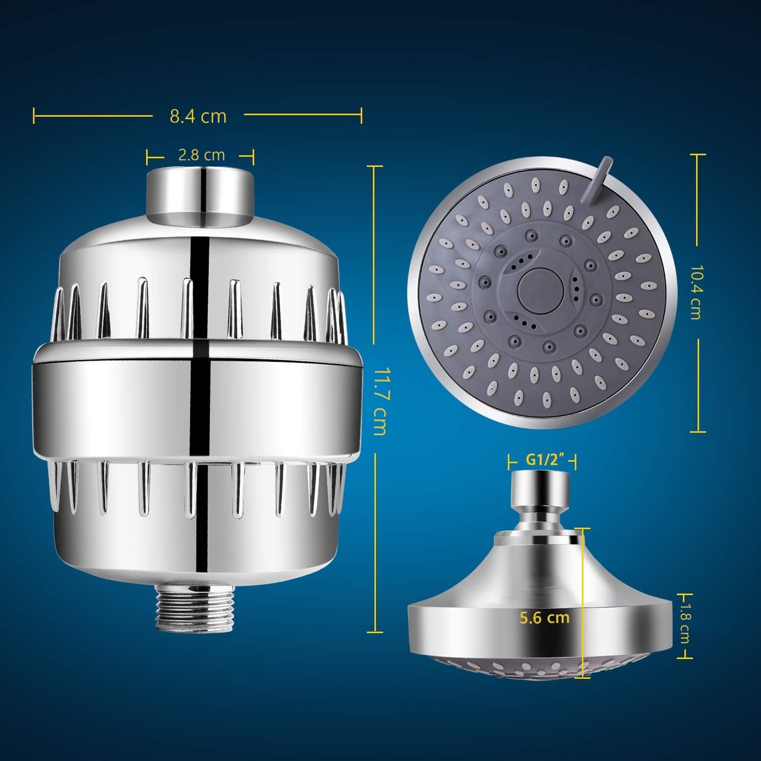 Filtru de apa premium pentru para de dus cu 20 stagii de filtrare, para inclusa, usor de instalat, infuzie de minerale si – imaginea 5