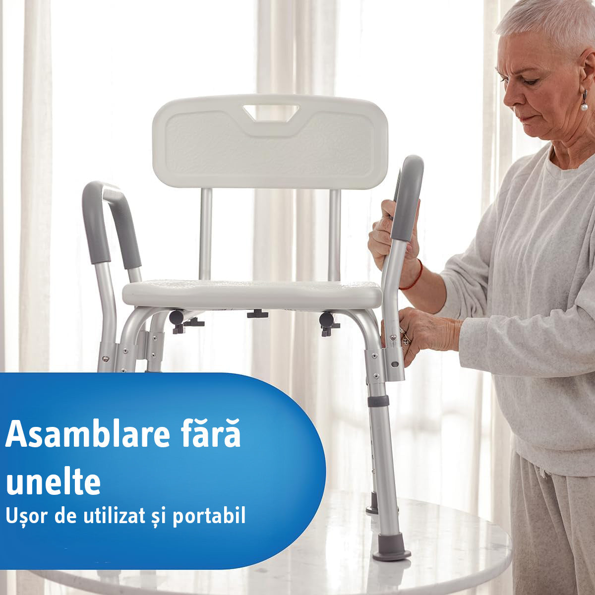 Scaun de dus si cada NextWave® cu spatar si brate captusite, inaltime reglabila 41–53 cm, suport greutate 160 kg, cadru din – imaginea 6