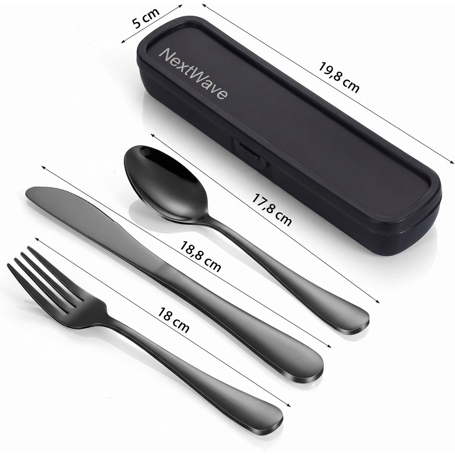 Set tacamuri portabile de calatorie NextWave® cu caseta de transport ranforsata si inchidere cu clema, 4 piese compacte din – imaginea 6