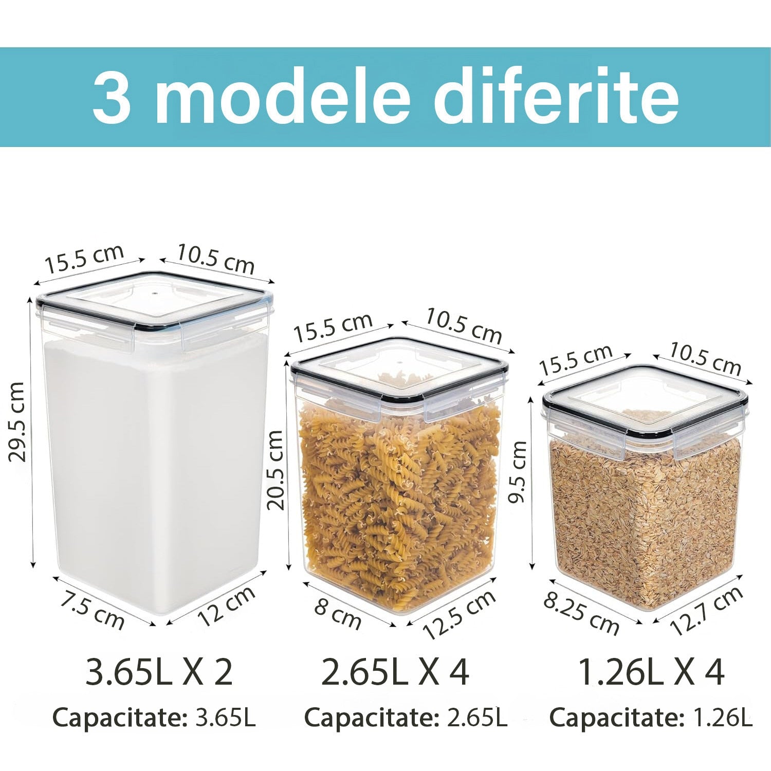Set 10 recipiente ermetice pentru depozitare alimente NextWave® – plastic BPA Free, capace sigilabile, stivuibile, pentru – imaginea 6