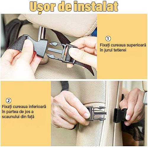Set 2 organizatoare spatar scaun auto NextWave®️, protectie universala, buzunare multiple + buzunar mare pentru tableta – imaginea 6