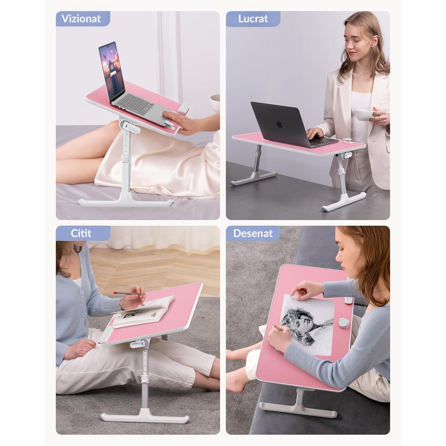 Masa pliabila pentru Laptop NextWave®️, pentru birou, pat sau canapea, 5 niveluri de inaltime si 4 unghiuri de inclinare – imaginea 6