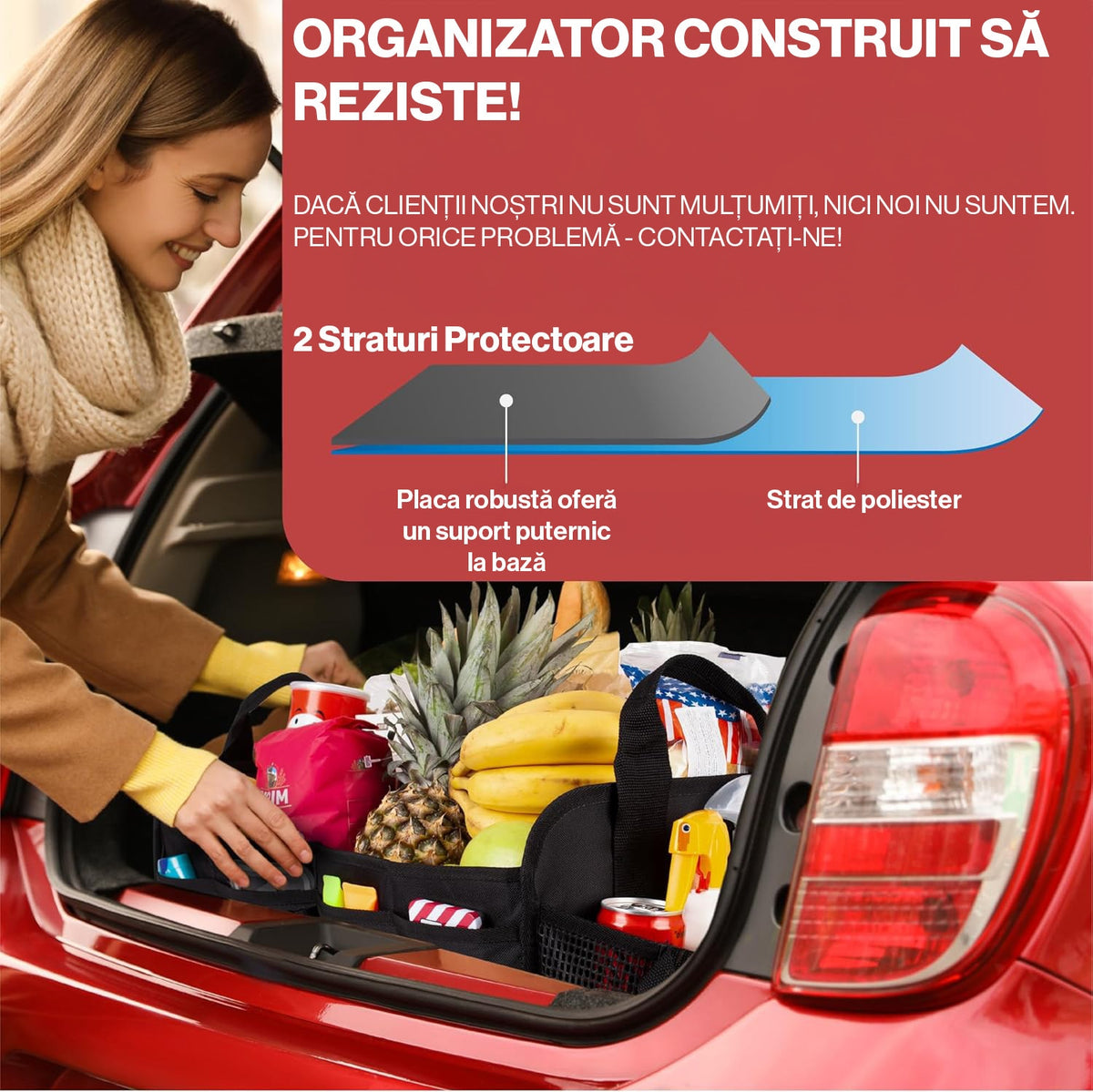 Organizator portbagaj auto pliabil NextWave, compartimentare personalizabila, 53x34cm – imaginea 6