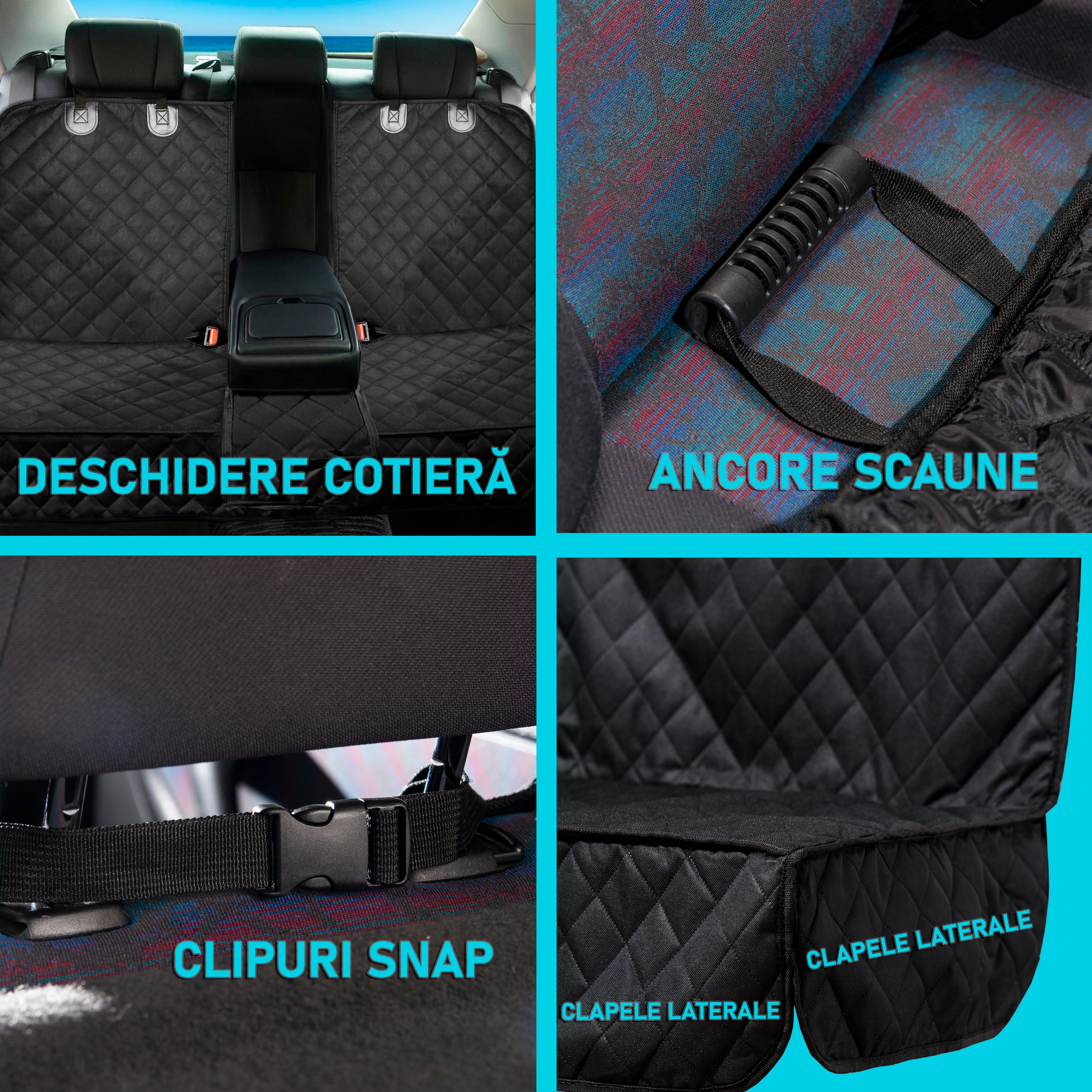 Husa scaune auto protectie si transport animale NextWave®️, universala, taxi, ride sharing, caini, pisici ofera protectie – imaginea 6
