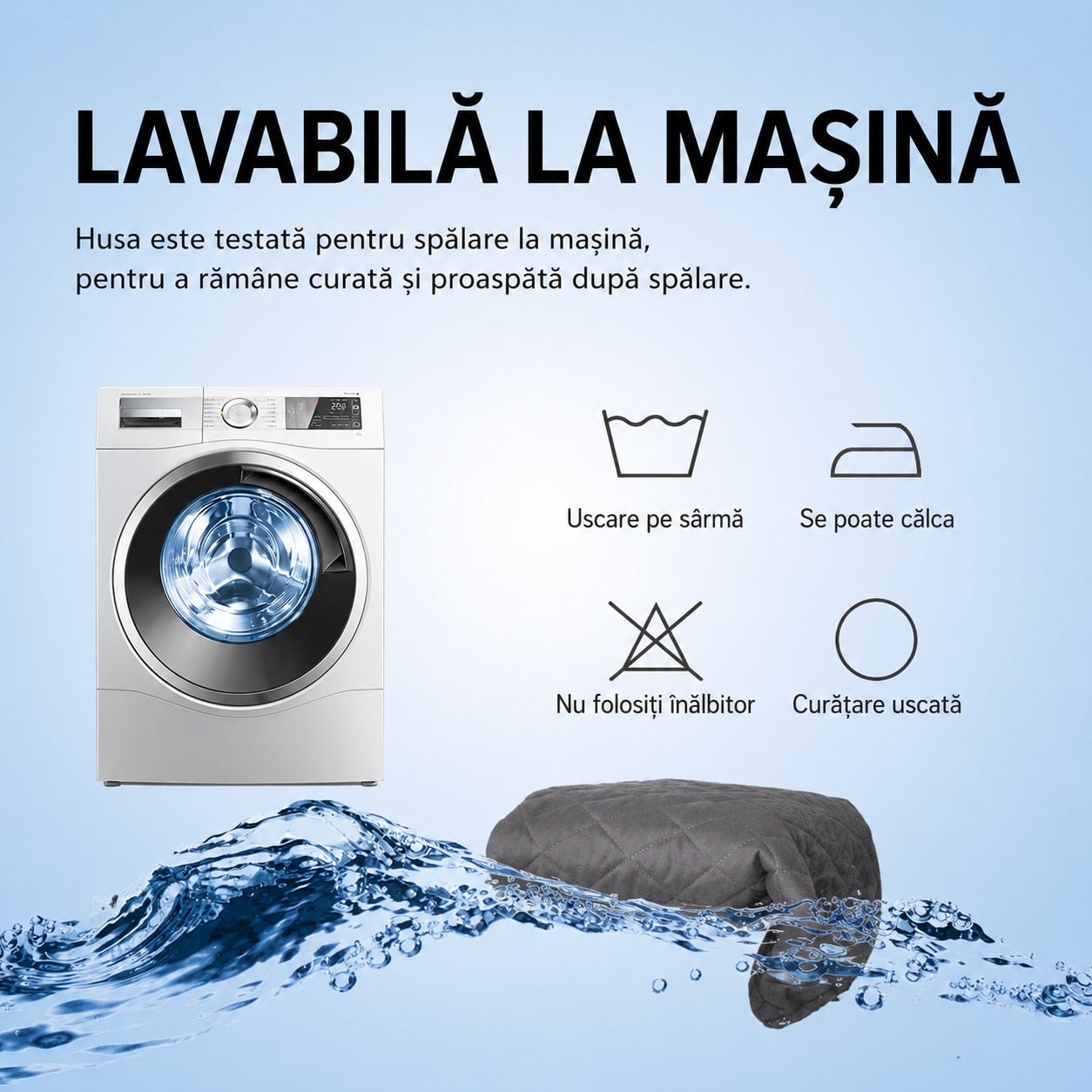 Husa canapea NextWave®, reversibila si matlasata, protectie rezistenta la apa pentru spatar, sezut si cotiere, impotriva – imaginea 6