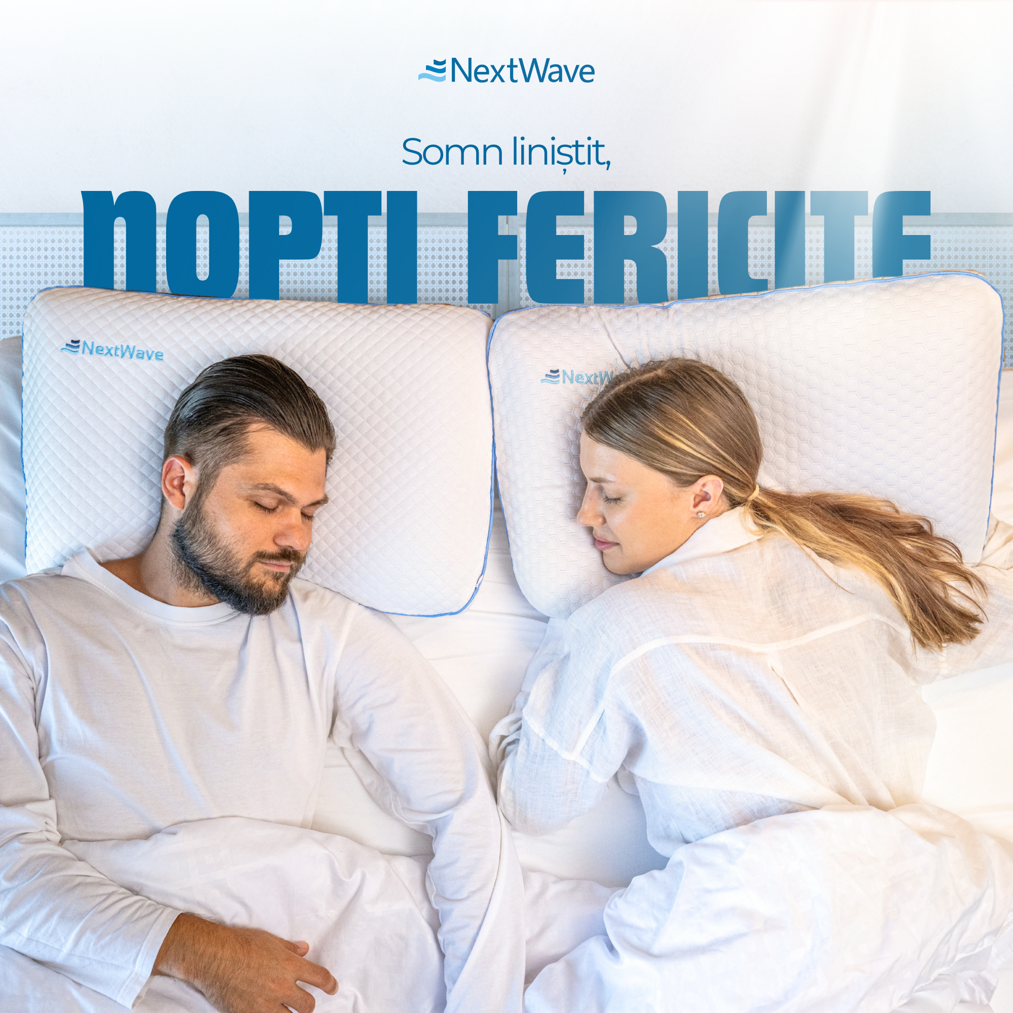 Perna ortopedica pentru dormit NextWave, Spuma cu Memorie cu gel ventilata, Husa detasabila cu 2 zone termice, ergonomica – imaginea 6