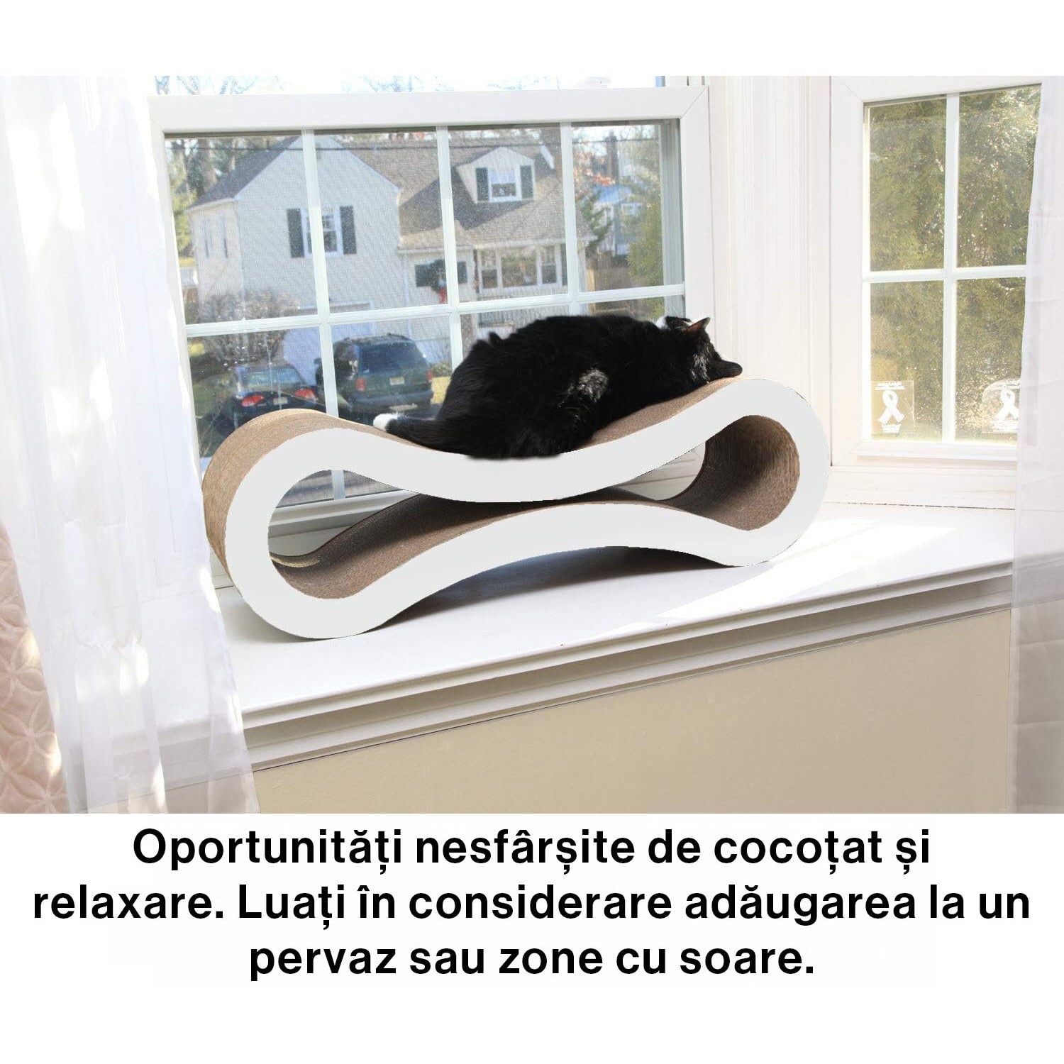 Ansamblu de joaca pentru pisici NextWave®, zgarietor pentru pisici, loc de relaxare, model in forma ergonomica de infinit – imaginea 6
