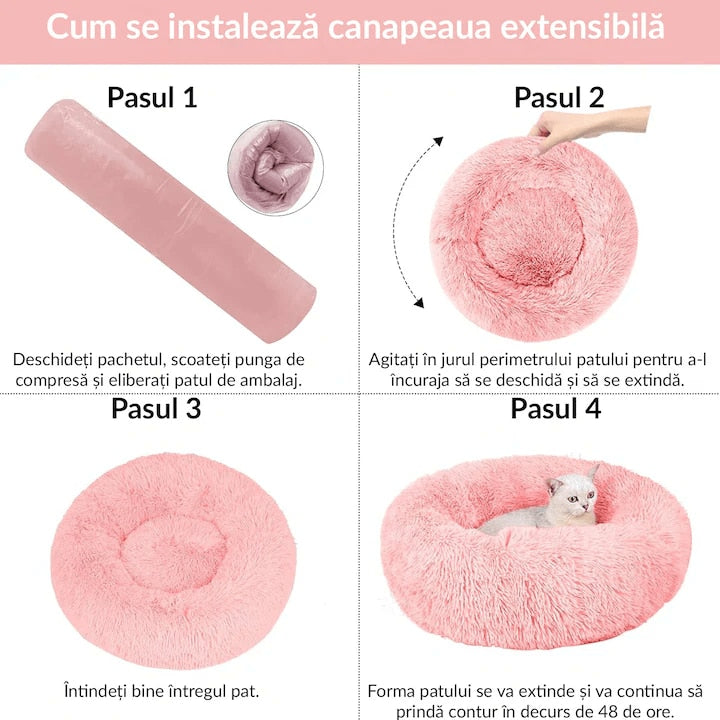 Pat Pentru Caini Sau Pisici NextWave®, pentru animale de companie, Rotund, Antiderapant, Confortabil Si Usor De Curatat – imaginea 6