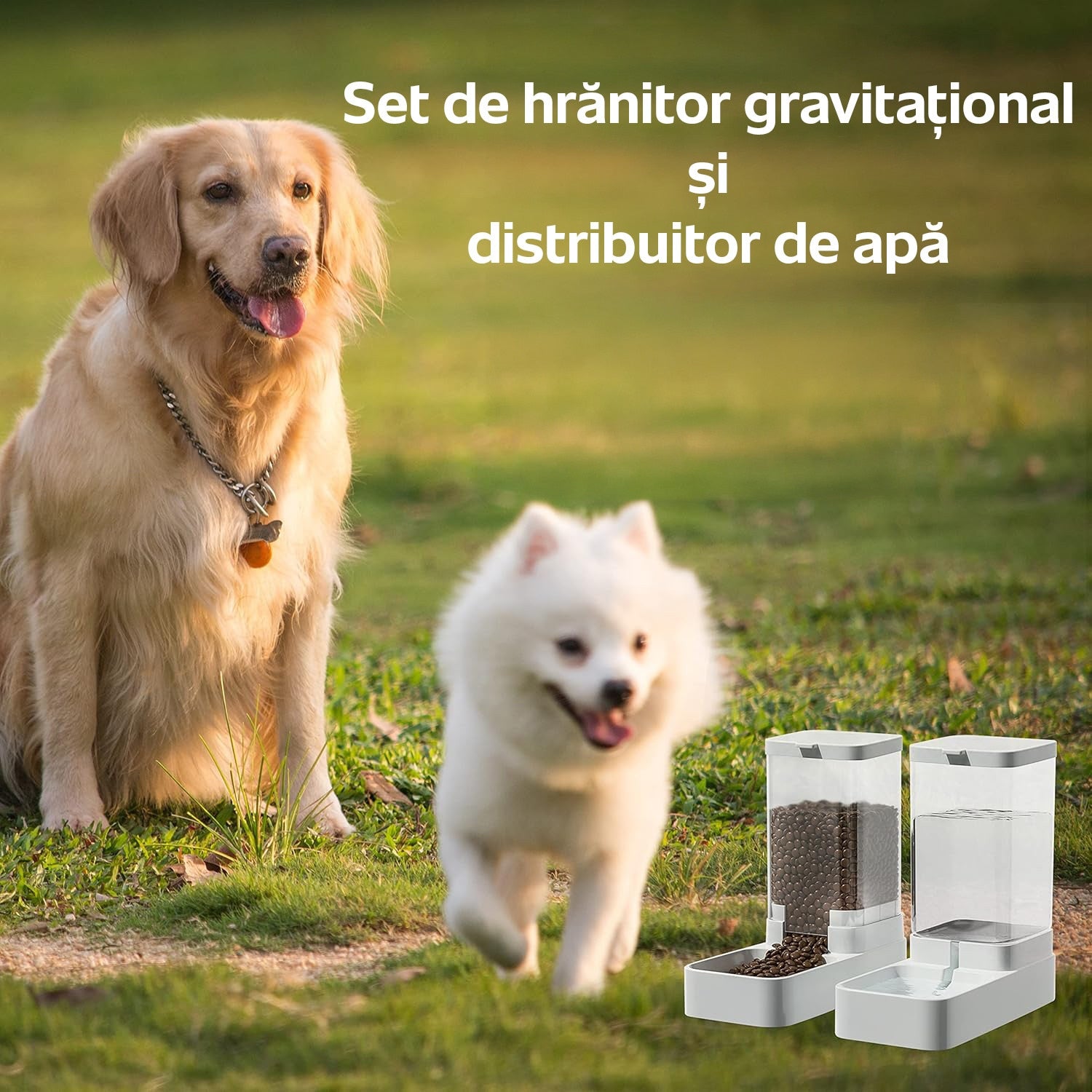 Dispenser de apa si mancare 2 in 1 pentru pisici si caini NextWave®, responsabil pentru distribuirea hranei si apei – imaginea 6