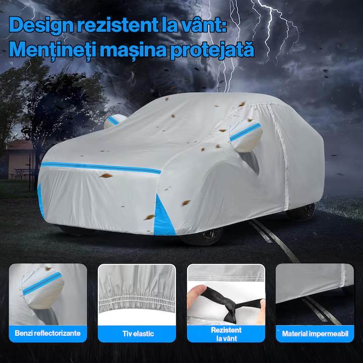 Prelata Auto Premium NextWave®, Impermeabila, Protectie UV, Zapada, Praf, Inghet, Universala pentru SUV, Fermoar Usa Sofer – imaginea 6