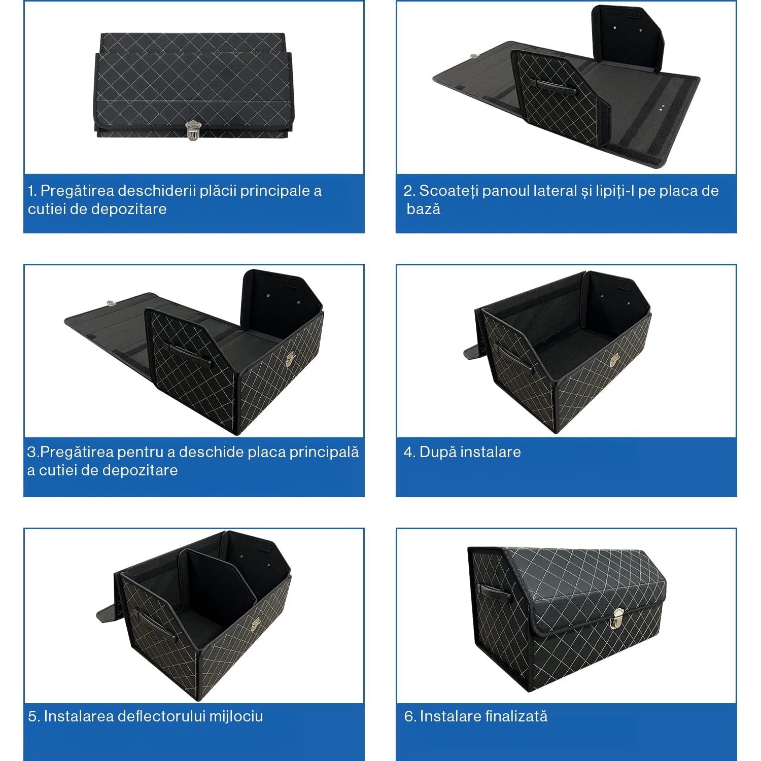 Organizator portbagaj auto Premium NextWave®️, Multifunctional, Pliabil, Rezistent, Manere Laterale, Prindere cu catarame, 2 – imaginea 6