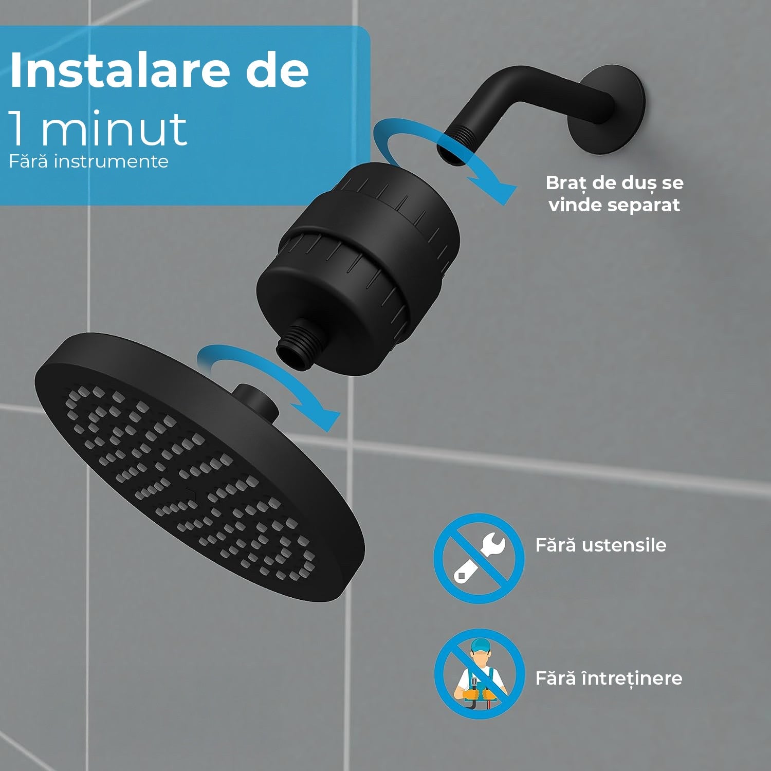 Filtru de apa premium NextWave® pentru para de dus cu 23 stagii de filtrare, usor de instalat, infuzie de minerale si – imaginea 6