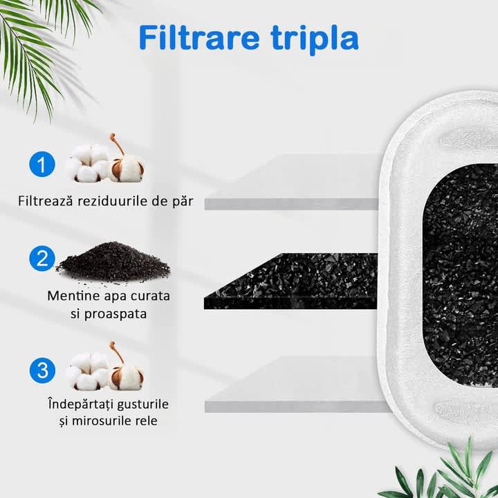 Set 16 filtre de rezerva pentru fantana pentru pisici si caini NextWave®️ dispenser de apa tip adapator, din Inox – imaginea 6