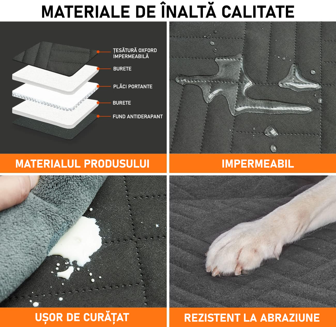 Husa scaune auto protectie si transport animale extinsa NextWave®️, insertie 3 placi pentru caini, pisici de toate taliile – imaginea 6