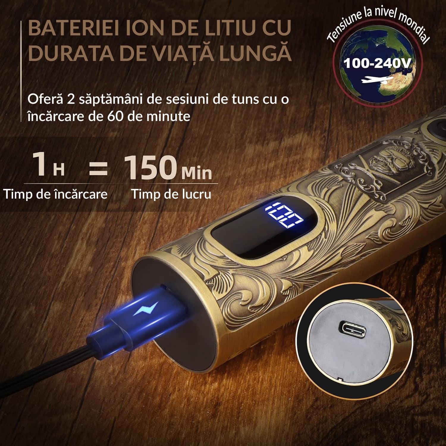 Masina de tuns si Aparat de ras BeGenius®, Multifunctionala 7 in 1, Lame Inox, Corp Metal, Profesional, Barba, Cap – imaginea 6