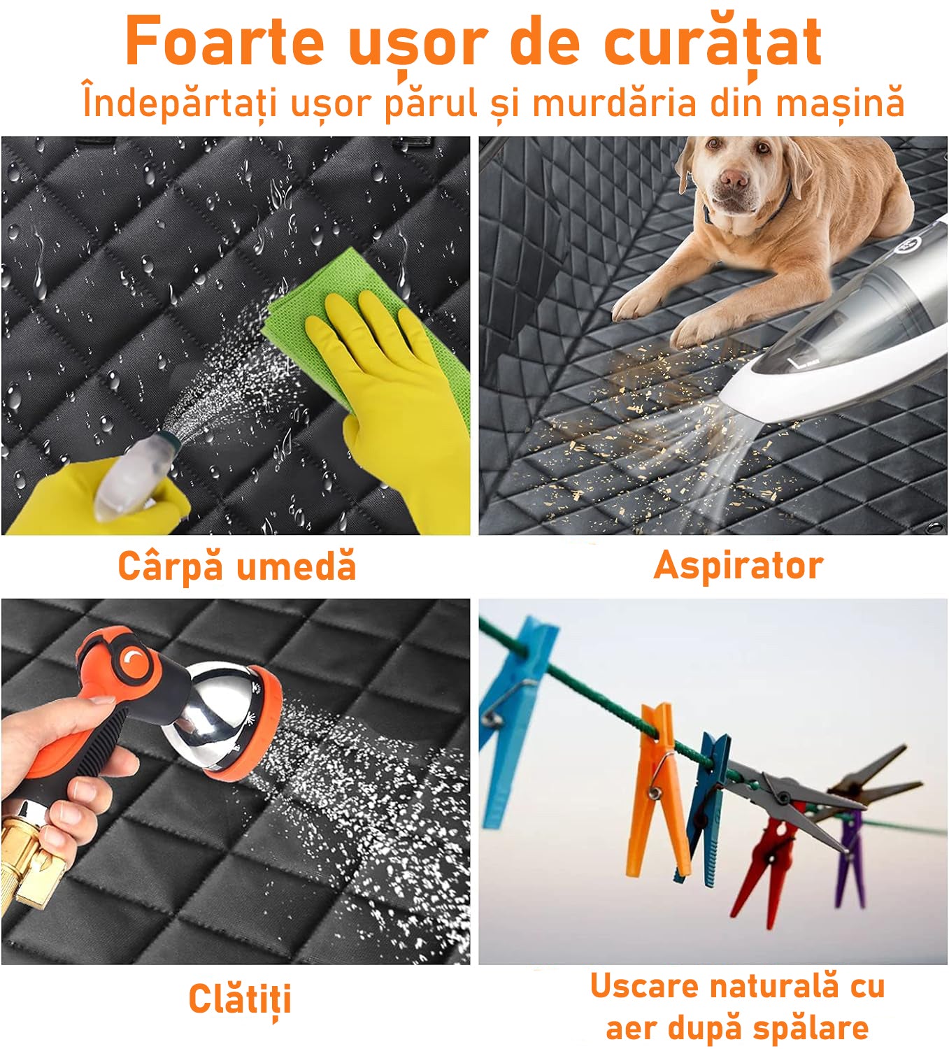Husa scaune auto protectie si transport animale NextWave®️, pentru caini, pisici de toate taliile, ofera protectie 3-1 – imaginea 6