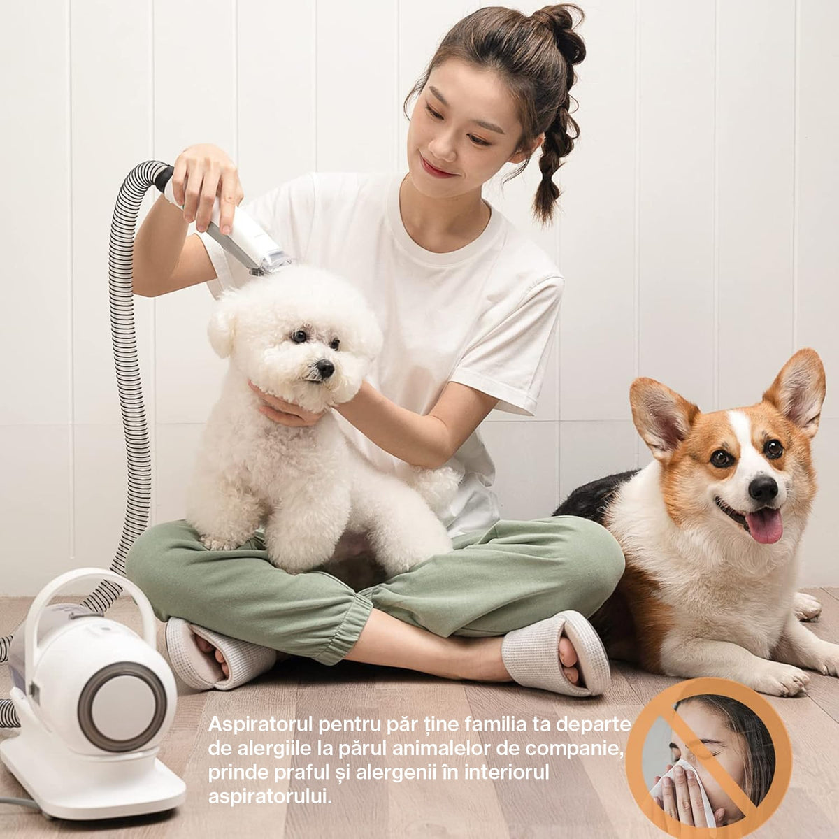Masina De Tuns Animale, Caini, Pisici NextWave®, Aspirator 5 in 1 pentru toaletarea animalelor de companie si materiale – imaginea 6