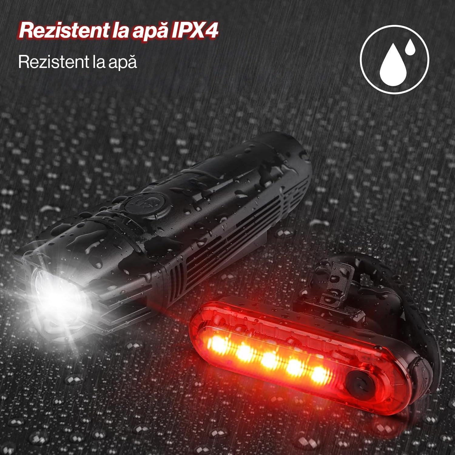 Set Lumini Bicicleta, Trotineta Fata Spate BeGenius®, Far si Stop Reincarcabil USB, Far 4 Moduri si Stop cu 4 Moduri de – imaginea 6