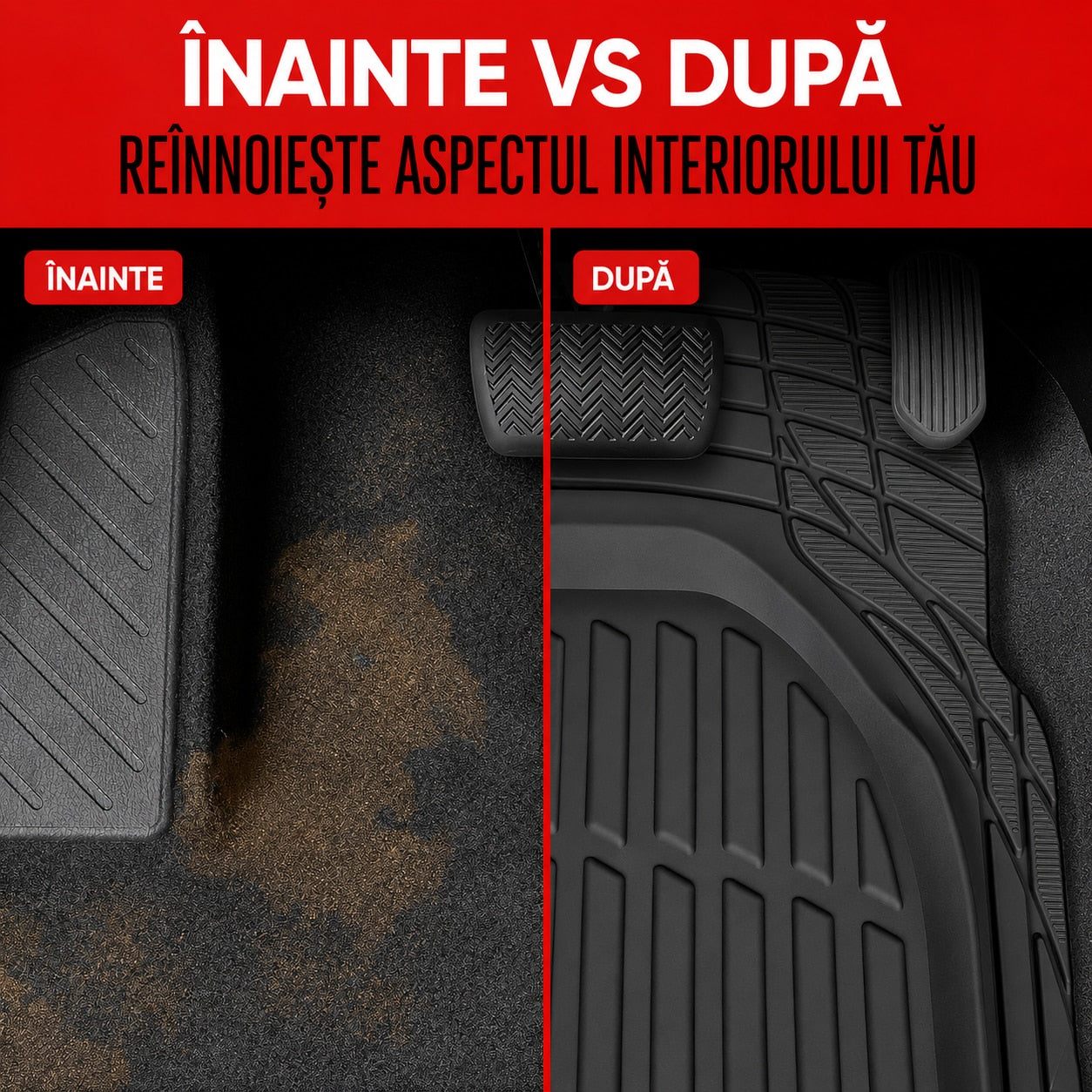 Set covorase auto NextWave®, din cauciuc flexibil impermeabil, margini inalte pentru retinerea apei, noroiului si zapezii – imaginea 6
