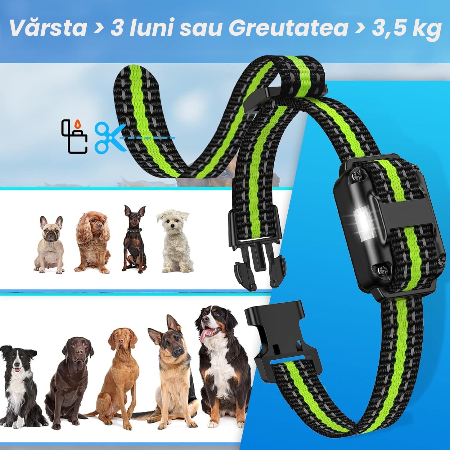 Zgarda Electrica pentru Dresaj Caini, 7 moduri de Dresaj, 99 Nivele de Vibratii, Reincarcabila, Ghid Dresaj, Raza Actiune – imaginea 6