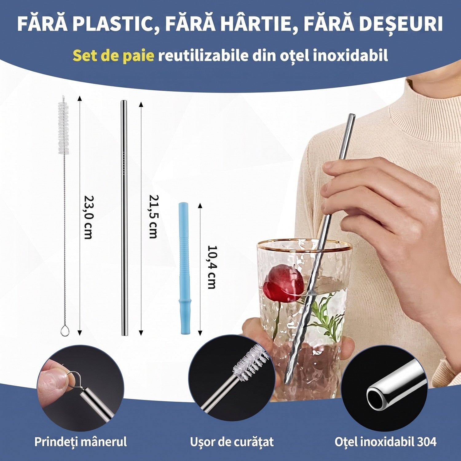 Set tacamuri de calatorie NextWave, reutilizabil si ecologic, husa din panza Oxford cu fermoar si benzi de fixare, include – imaginea 6