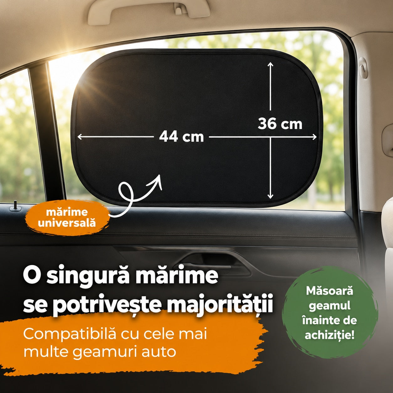 Parasolar auto NextWave® pentru geam lateral, set 2 bucati, protectie UV certificata UPF 50+, blocheaza 98,6% din razele UV – imaginea 6