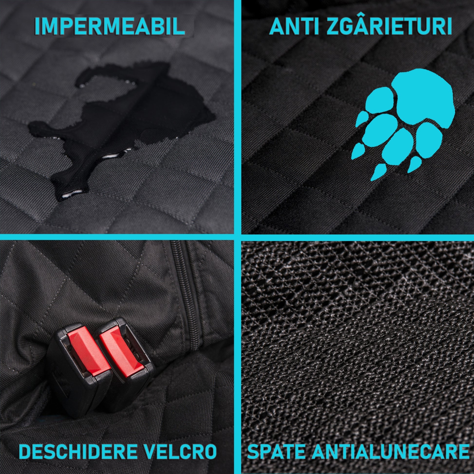Husa scaune auto pentru transport animale NextWave®️, universala, caini si pisici, taxi, ride sharing, ofera protectie – imaginea 6