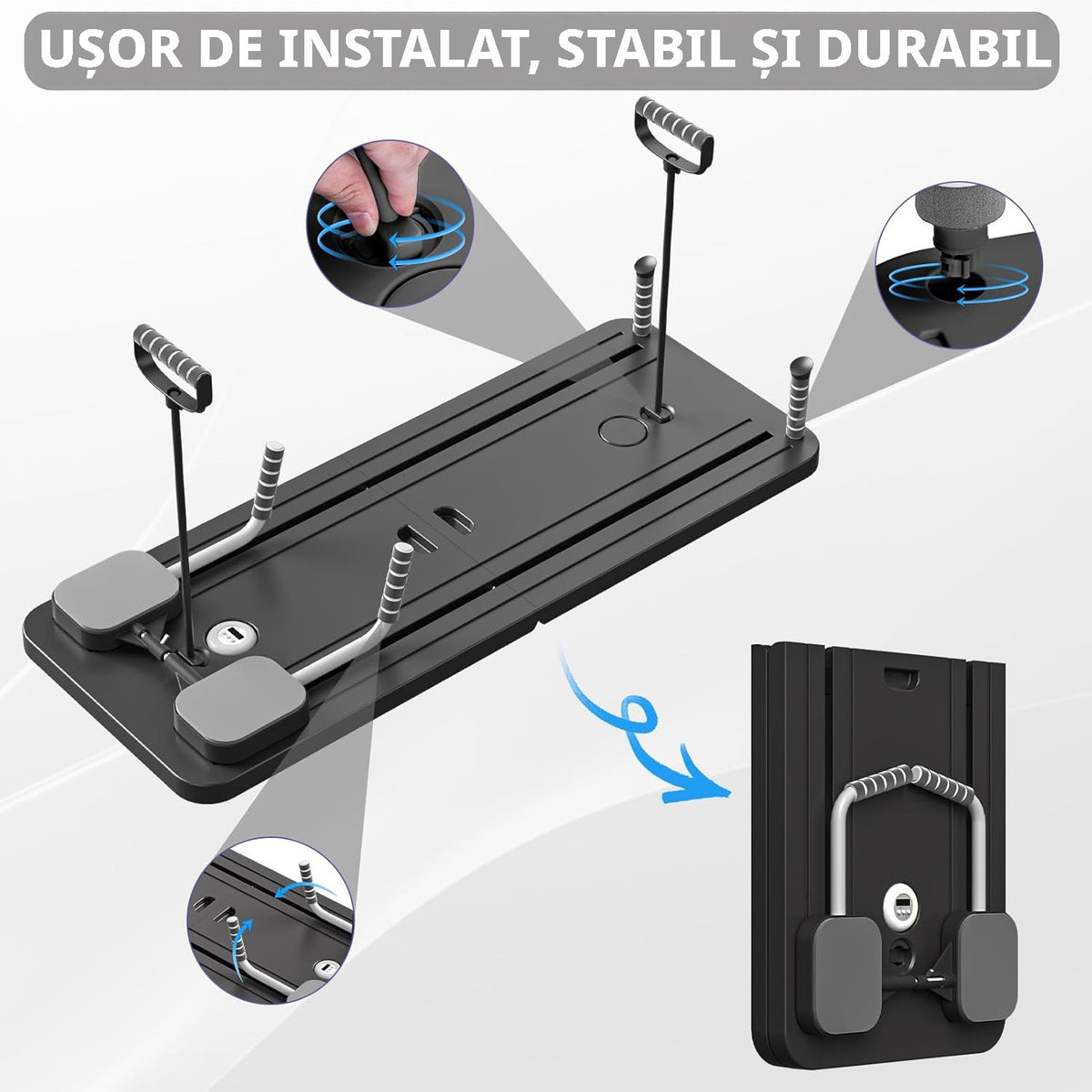 Aparat Pilates Reformer pliabil NextWave® – echipament de antrenament pentru acasa, ideal pentru incepatori si avansati – imaginea 6