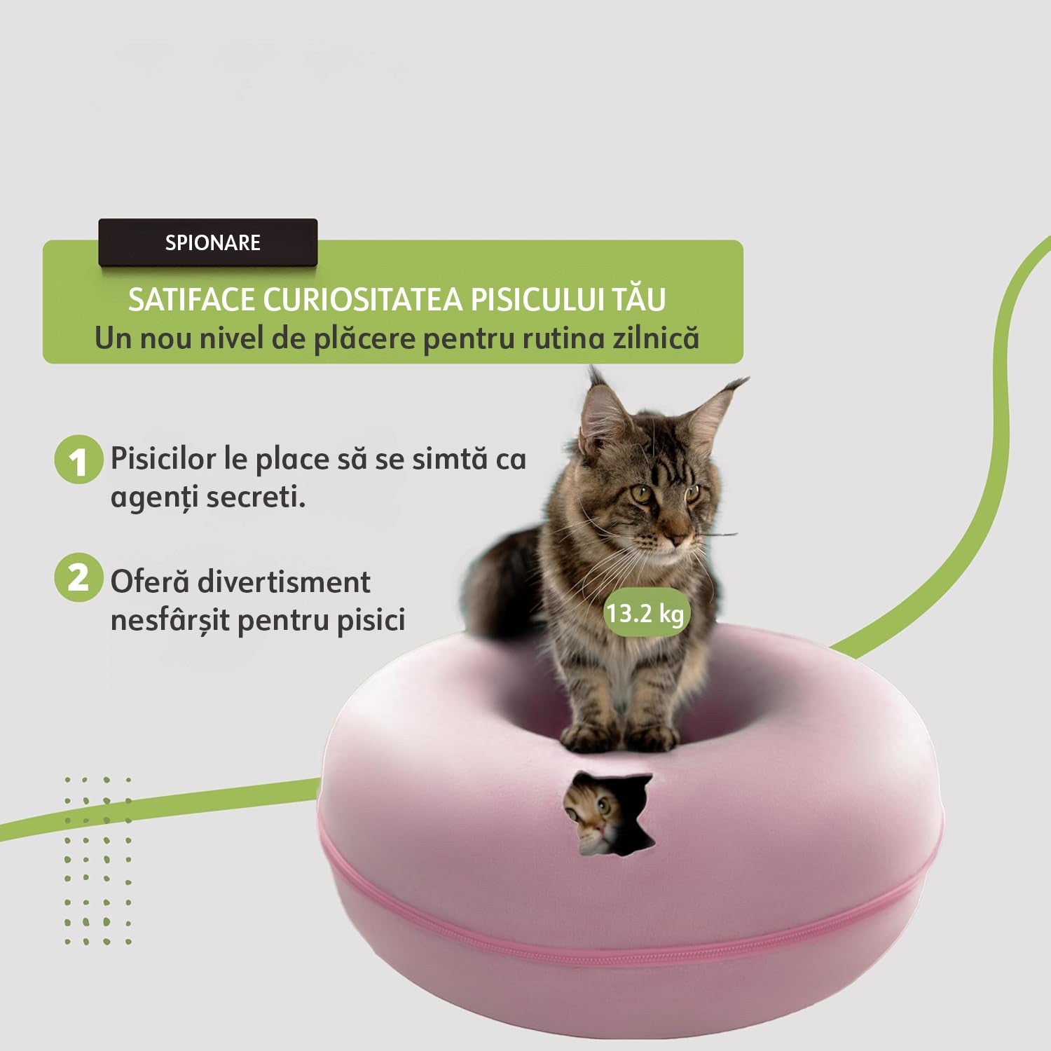 Pat pentru pisici si animale mici NextWave®, Culcus cu fereastra ventilata, design tunel detasabil, rezistent la zgarieturi – imaginea 6