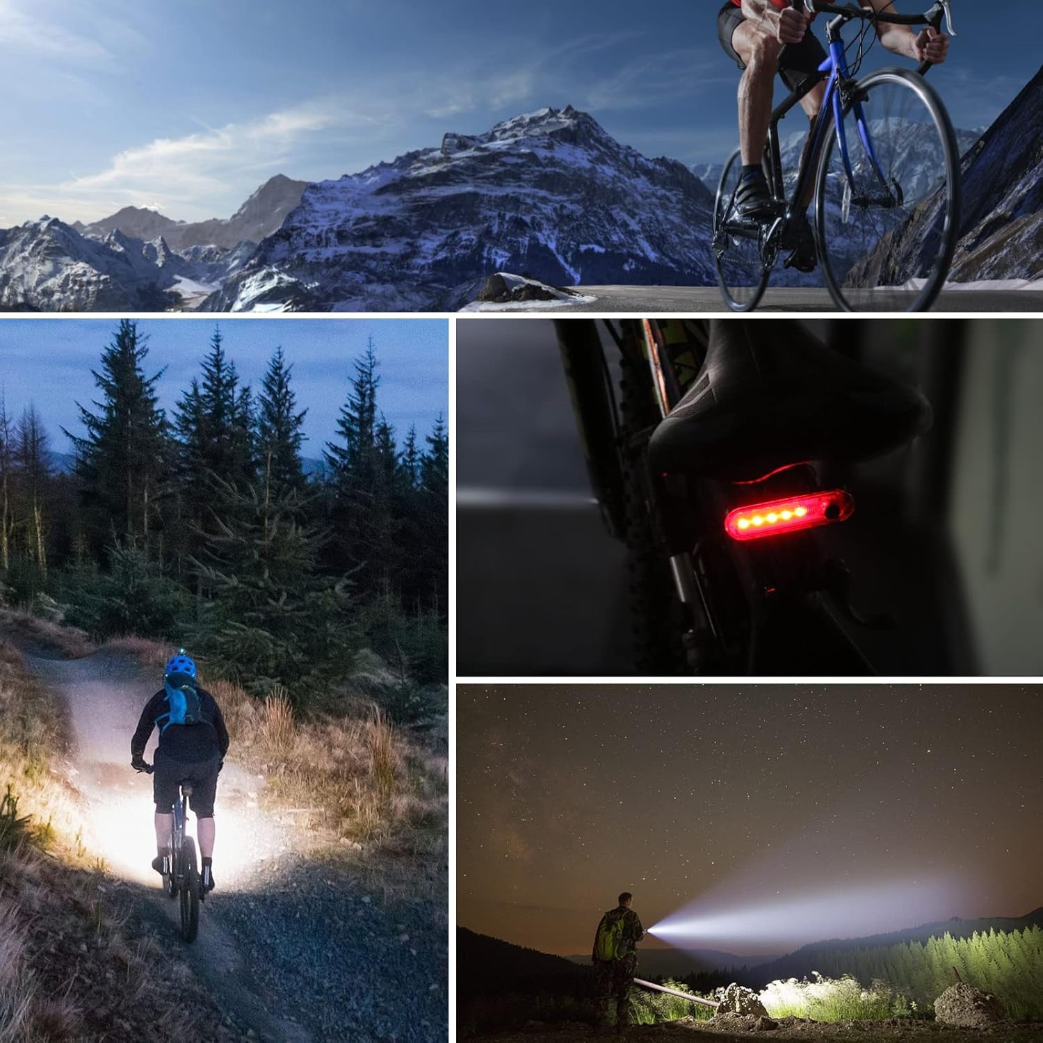 Set Lumini Bicicleta, Trotineta Fata Spate BeGenius®, Far si Stop Reincarcabil USB, Far 1000 lumeni cu 6 Moduri si Stop cu 4 – imaginea 6