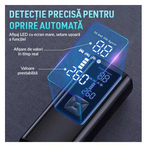 Compresor Auto Portabil Digital NextWave cu accumulator, baterie 6000mAh, pentru Anvelope Auto, Motociclete, Tubliss Enduro – imaginea 6