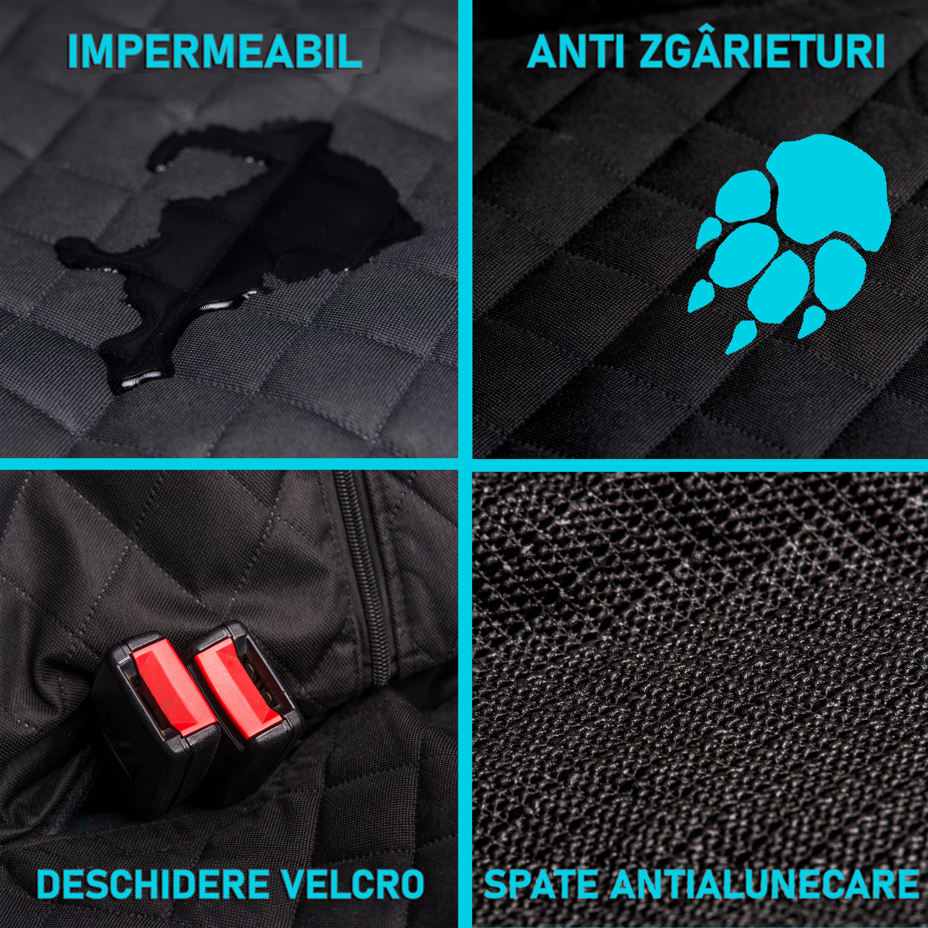 Husa scaune auto pentru transport animale NextWave®️, universala, caini si pisici, taxi, ride sharing, ofera protectie – imaginea 6