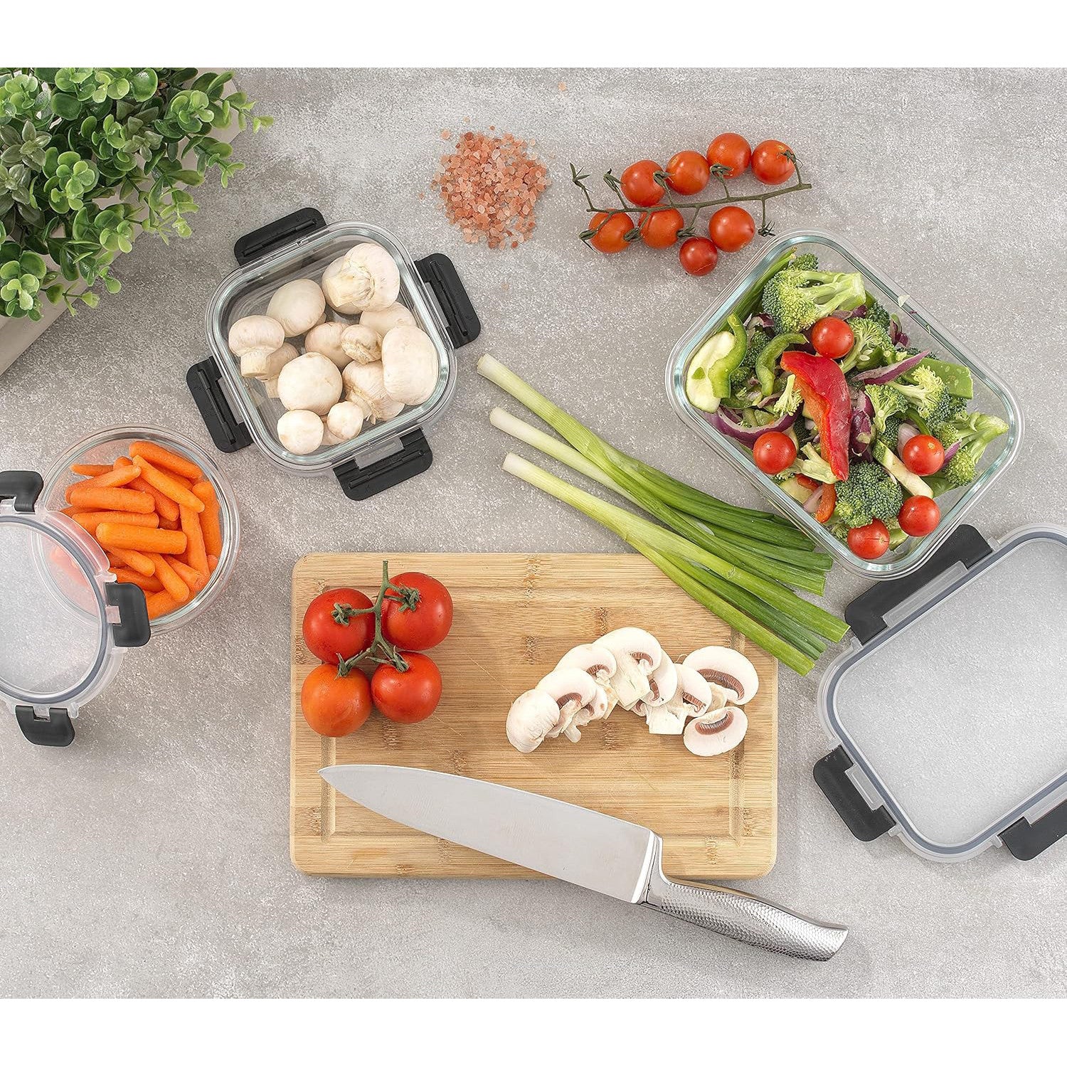 Set 12 Caserole Alimentare din sticla NextWave®️ Capace Etanse, Depozitare Frigider si Congelator, Potrivite pentru – imaginea 7
