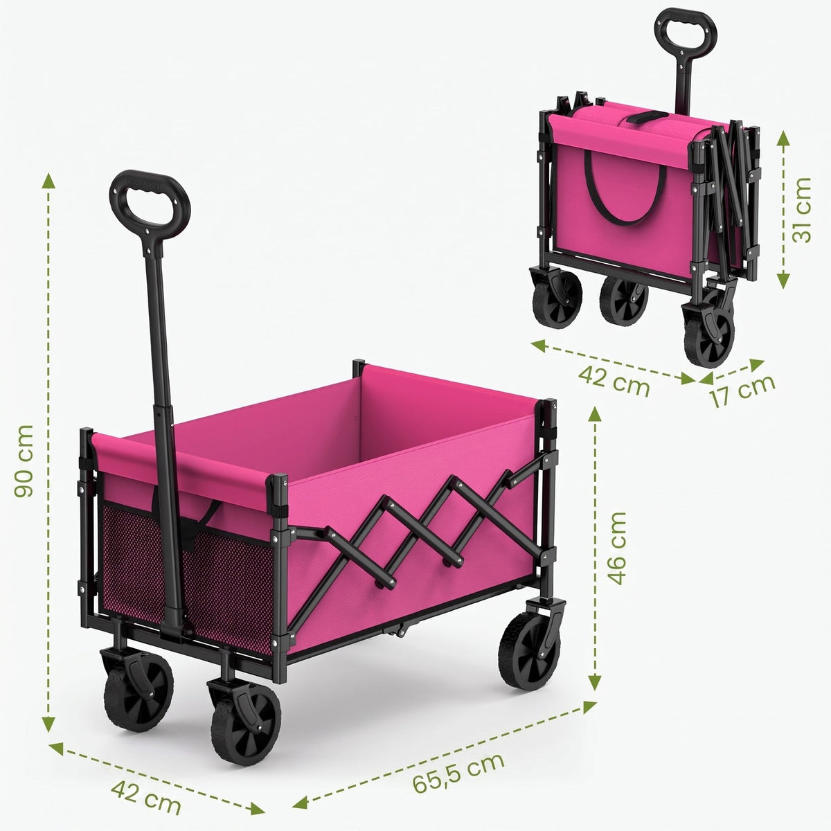 Cărucior pliabil NextWave®️, transport ușor și pliere compactă, roți rotative 360° pentru orice teren, mâner telescopic – imaginea 7
