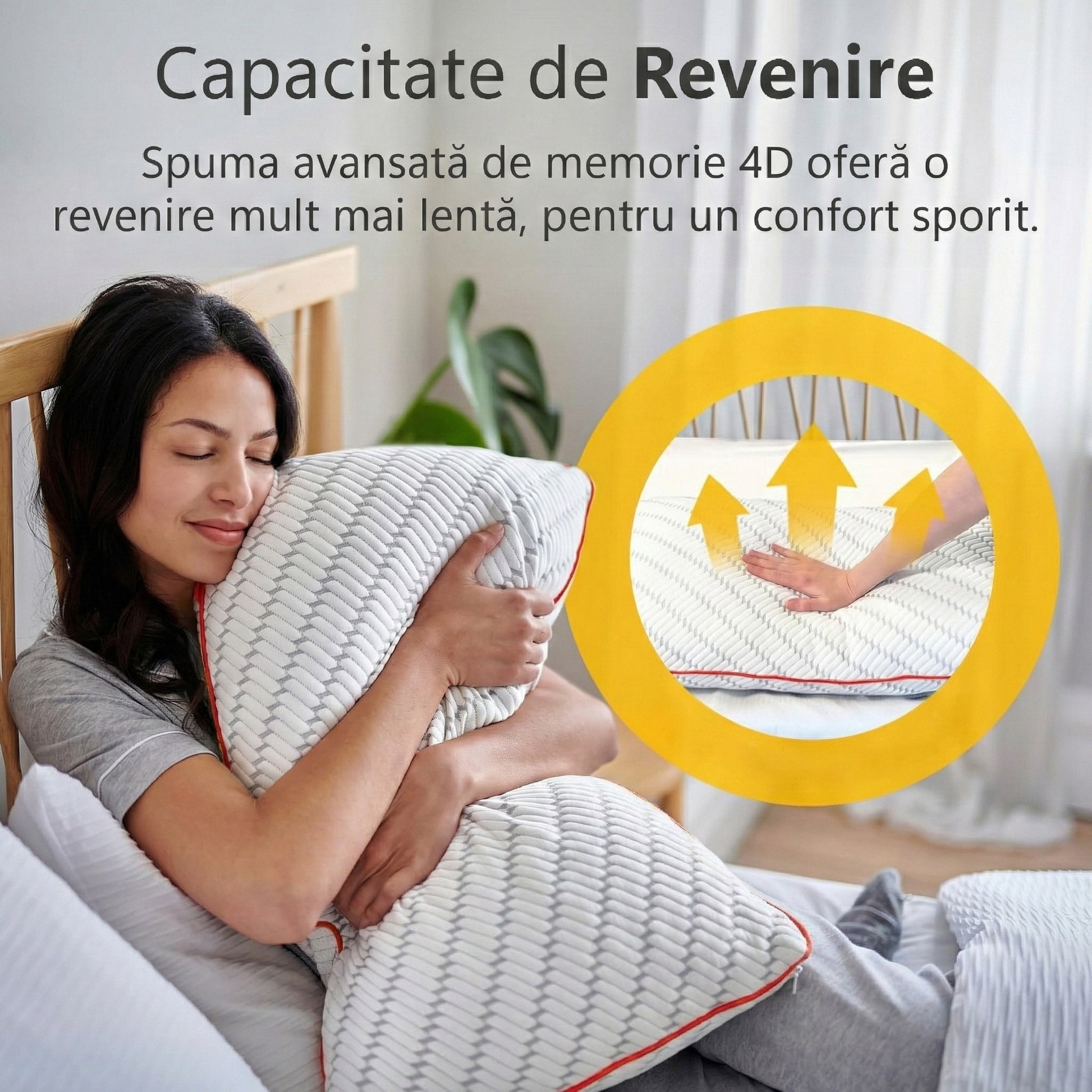 Set 2 perne ortopedice pentru dormit ajustabile NextWave®️, Spuma cu Memorie Maruntita pentru Gat si Suport Cervical, Ideala – imaginea 7