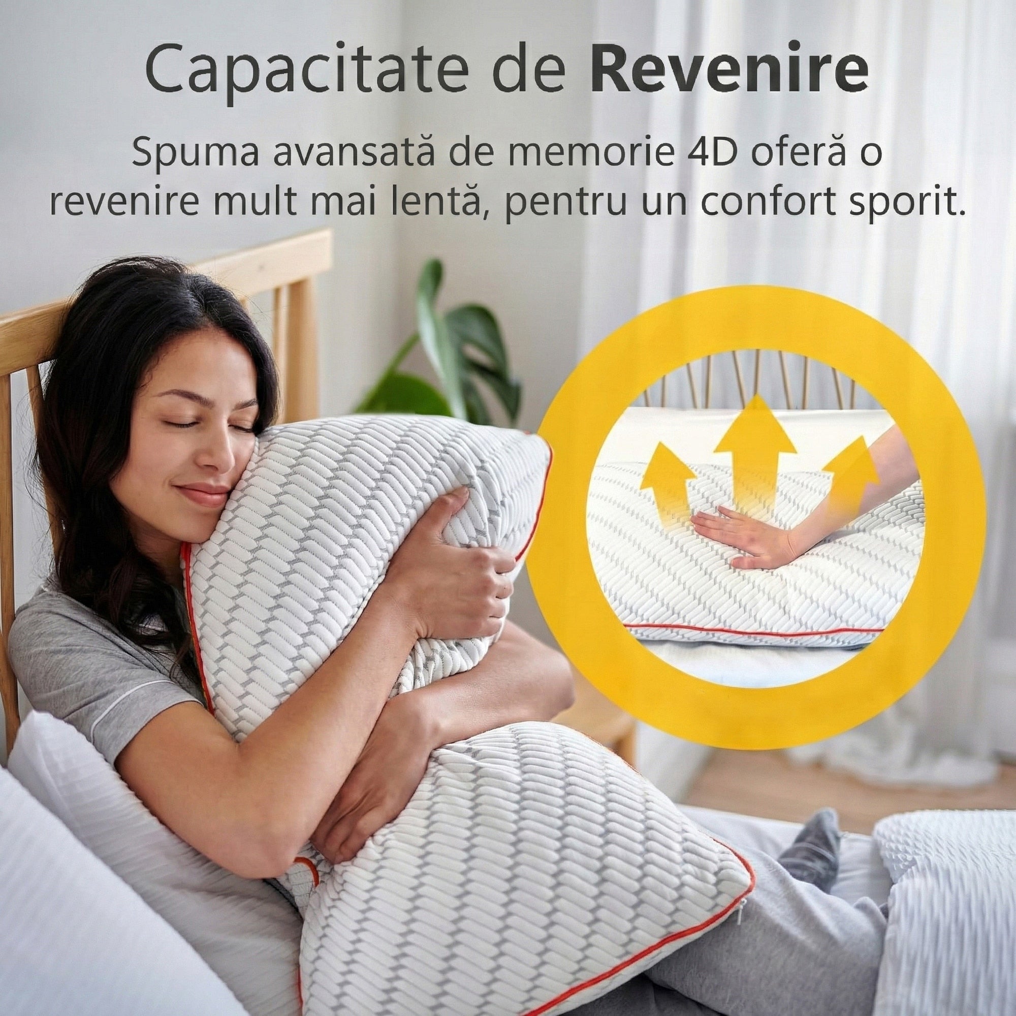 Set 2 perne ortopedice pentru dormit ajustabile NextWave®️, Spuma cu Memorie Maruntita pentru Gat si Suport Cervical, Ideala – imaginea 7