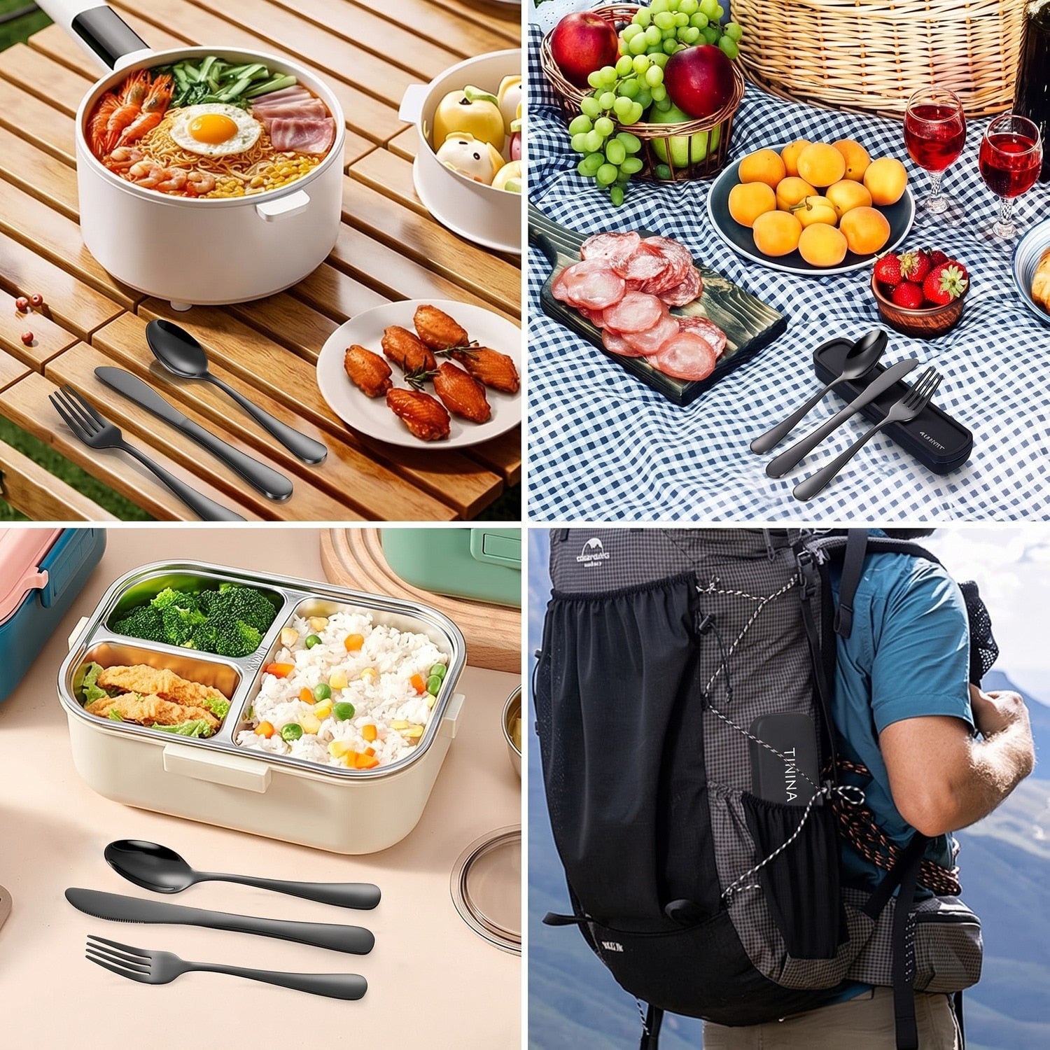 Set tacamuri portabile de calatorie NextWave® cu caseta de transport ranforsata si inchidere cu clema, 4 piese compacte din – imaginea 7