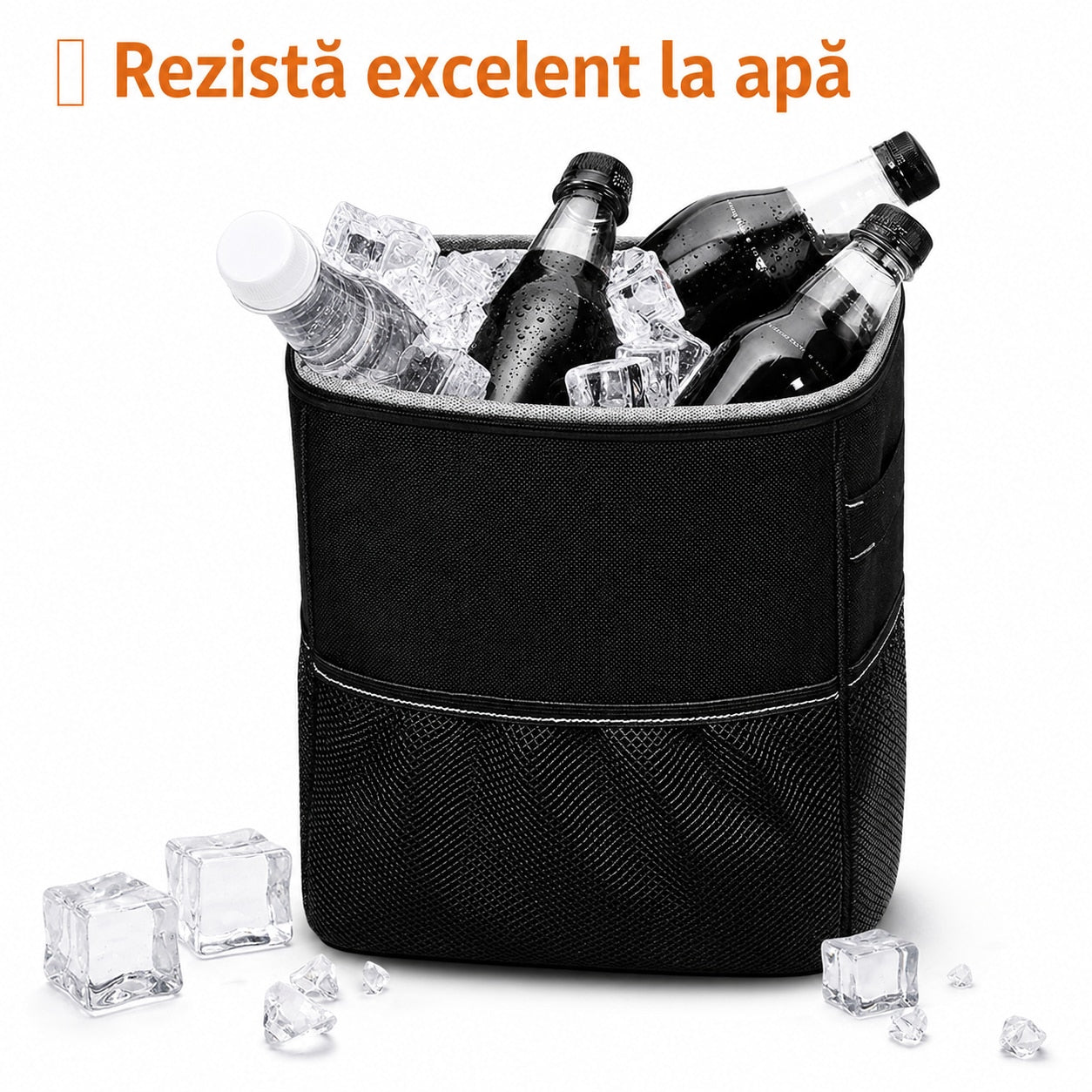 Cos de gunoi auto NextWave®, pliabil si impermeabil, capacitate 7, 6 L, curea reglabila pentru tetiera sau consola, 4 capse – imaginea 7