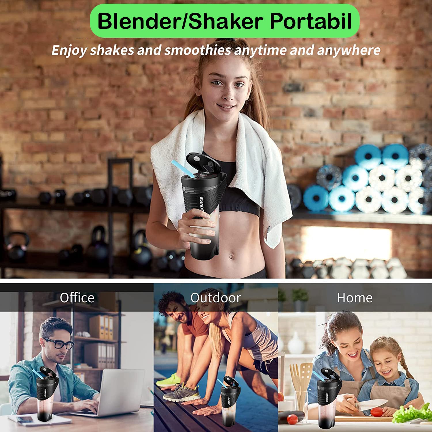 Mini Blender Electric NextWave™, Portabil, Multifunctional, Auto-curatare, Autonomie Mare, Baterie reincarcabila 4000mAh – imaginea 7