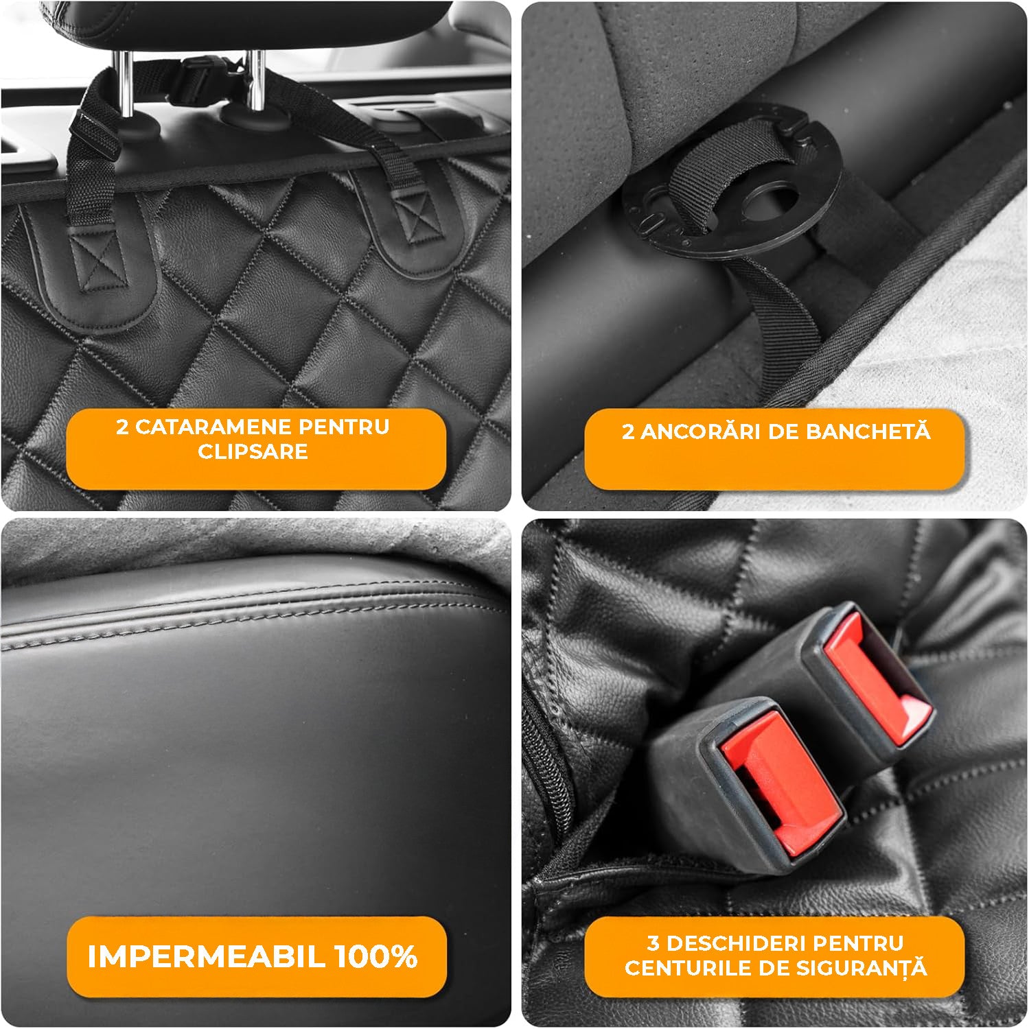 Husa scaune auto protectie si transport animale NextWave®️, universala, taxi, ride sharing, caini, pisici ofera protectie – imaginea 7