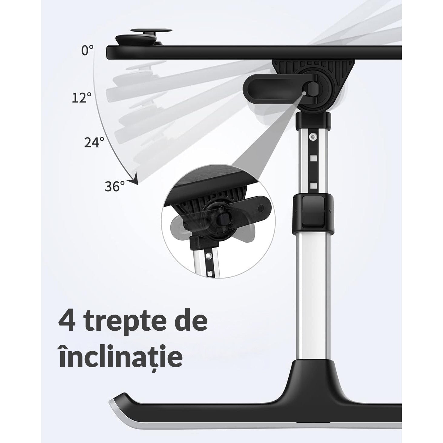 Masa pliabila pentru Laptop NextWave®️, pentru birou, pat sau canapea, 5 niveluri de inaltime si 4 unghiuri de inclinare – imaginea 7