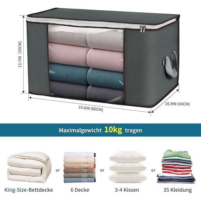 Set 2 huse depozitare cu fermoar NextWave®️, Organizator pentru haine, Cu fereastra transparenta, Rezistent la praf si – imaginea 7