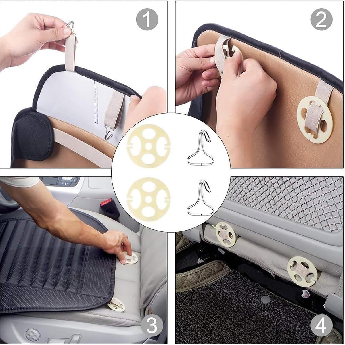 Set 2 Huse scaun auto fata universala si 1 husa bancheta NextWave®️, ofera protectie pentru sezut scaune fata si bancheta – imaginea 7