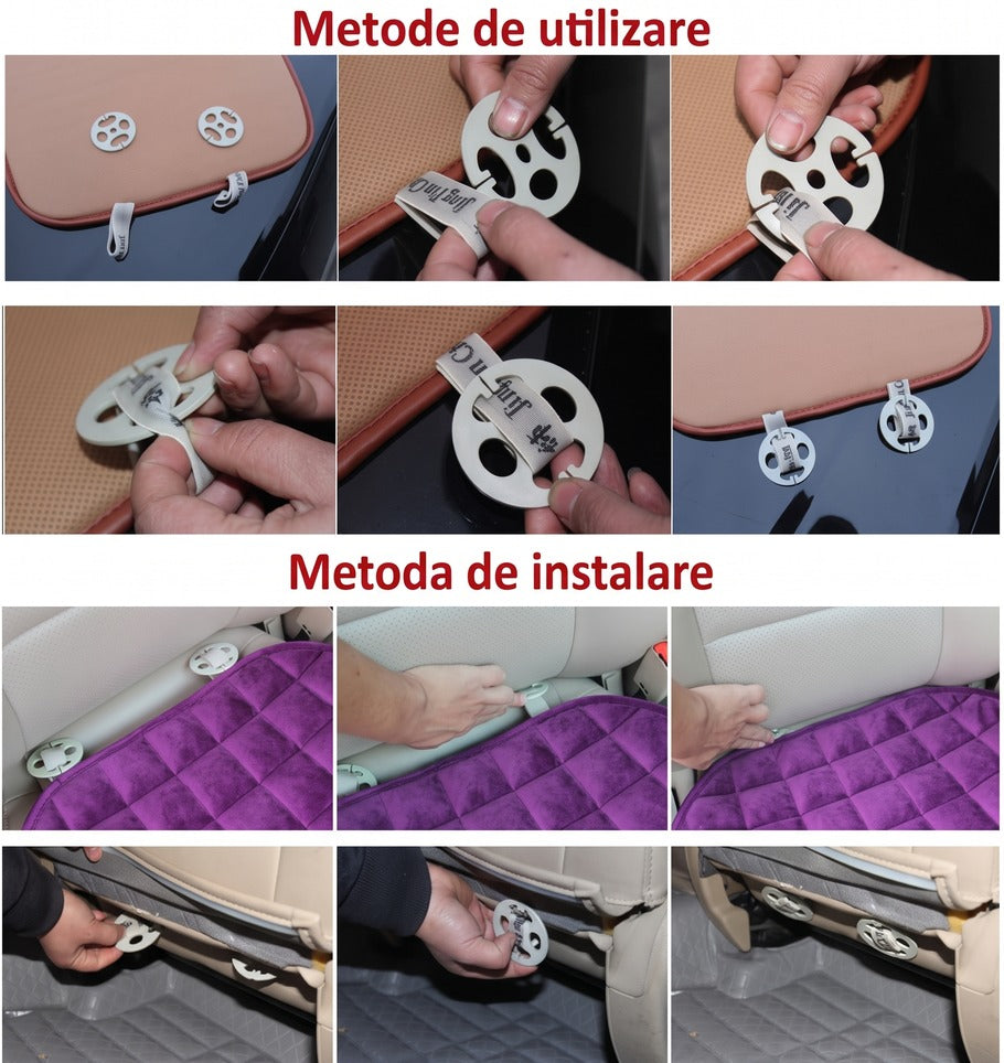 Set 3 huse scaune auto NextWave®️, protectie matlasata impotriva uzurii si murdariei, confort sporit, baza antiderapanta cu – imaginea 7