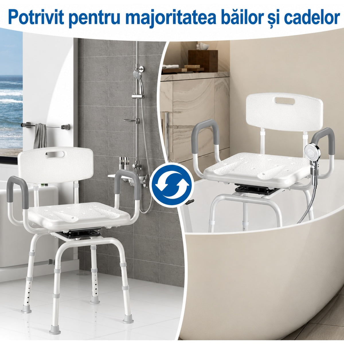 Scaun de dus NextWave®, rotativ la 360°, reglabil pe inaltime, cu spatar si cotiere, cadru rezistent din aluminiu, picioare – imaginea 7