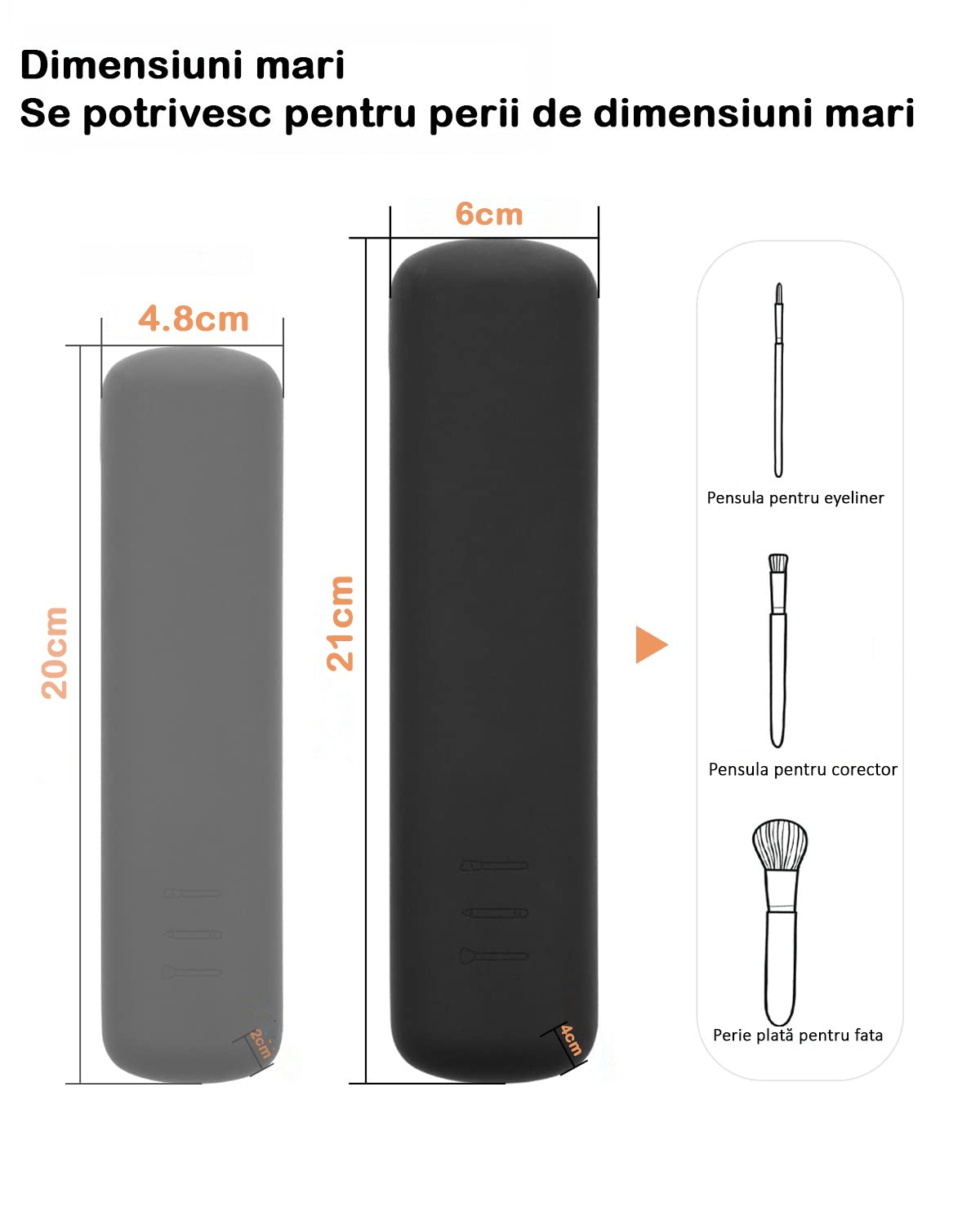 Organizator pensule machiaj pentru calatorii, din silicon anti-cadere, portabil, elegant, usor, inchidere cu magnet – imaginea 7